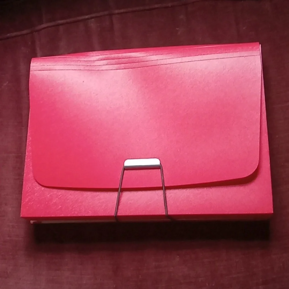 Red expanding folder